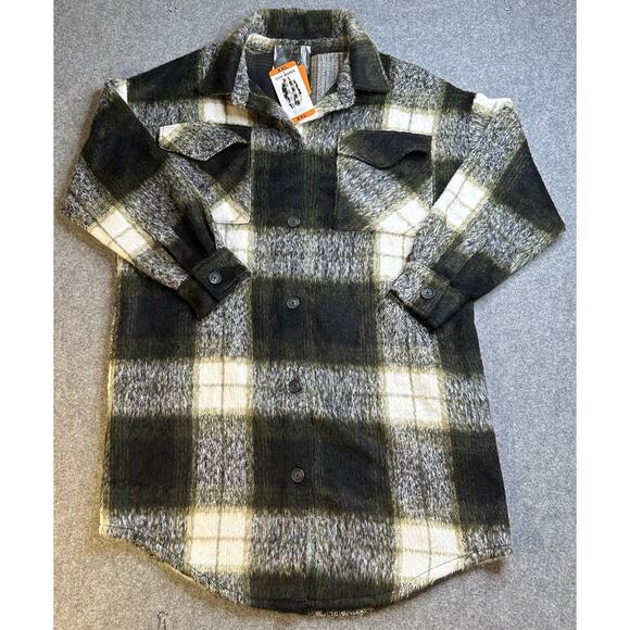 NWT Steve Madden Flannel Womens Extra XXL Brown Black Plaid Soft Ladies - Picture 1 of 10